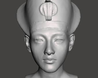 Pharaoh TUTANKHAMUN 3D Printed Egyptian  Bust Replica.