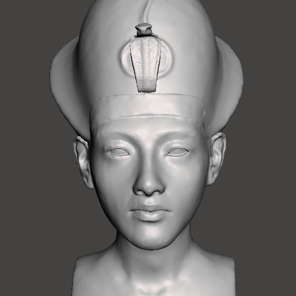 Pharaoh TUTANKHAMUN 3D Printed Egyptian  Bust Replica.