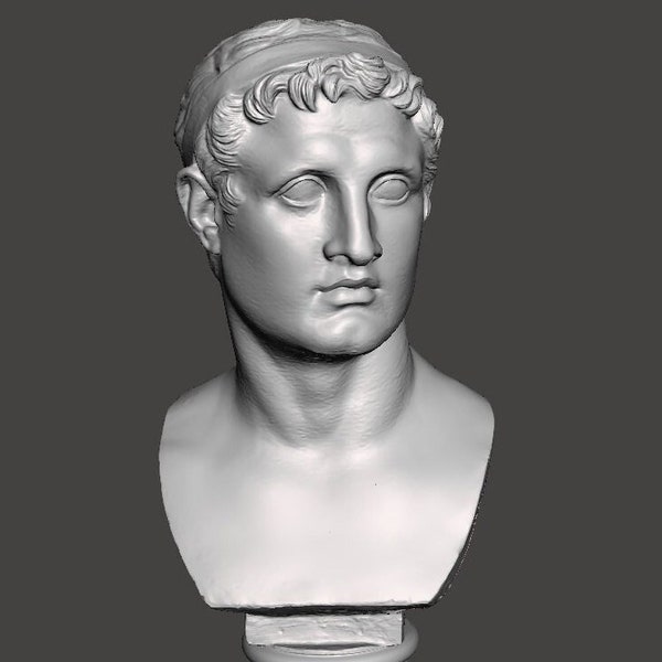 Ptolemy II Philadelphus 3D Printed Pharaoh Bust Replica. 19 cm high
