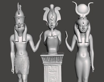 Osiris Triad of Osorkon II Pharaoh 3D Printed Replica