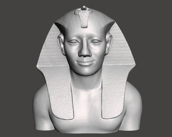 Pharaoh Amenemhat V 3D Printed Egyptian Bust Replica