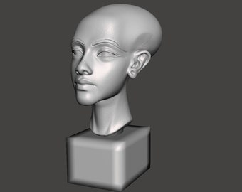 Head of Amarna Princess, Daughter of Pharaoh Akhenaton and Queen Nefertiti 3D Printed Egyptian Replica
