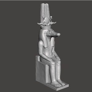 Réplique de statue du dieu égyptien Sobek imprimée en 3D
