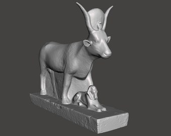 Egyptian Cow With Sphinx Statue3D Printed Replica