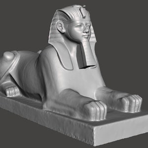 Pharaoh RAMSES III Sphinx Statue 3D Printed Egyptian Replica.