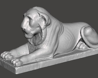 Réplica impresa en 3D de la estatua del león egipcio