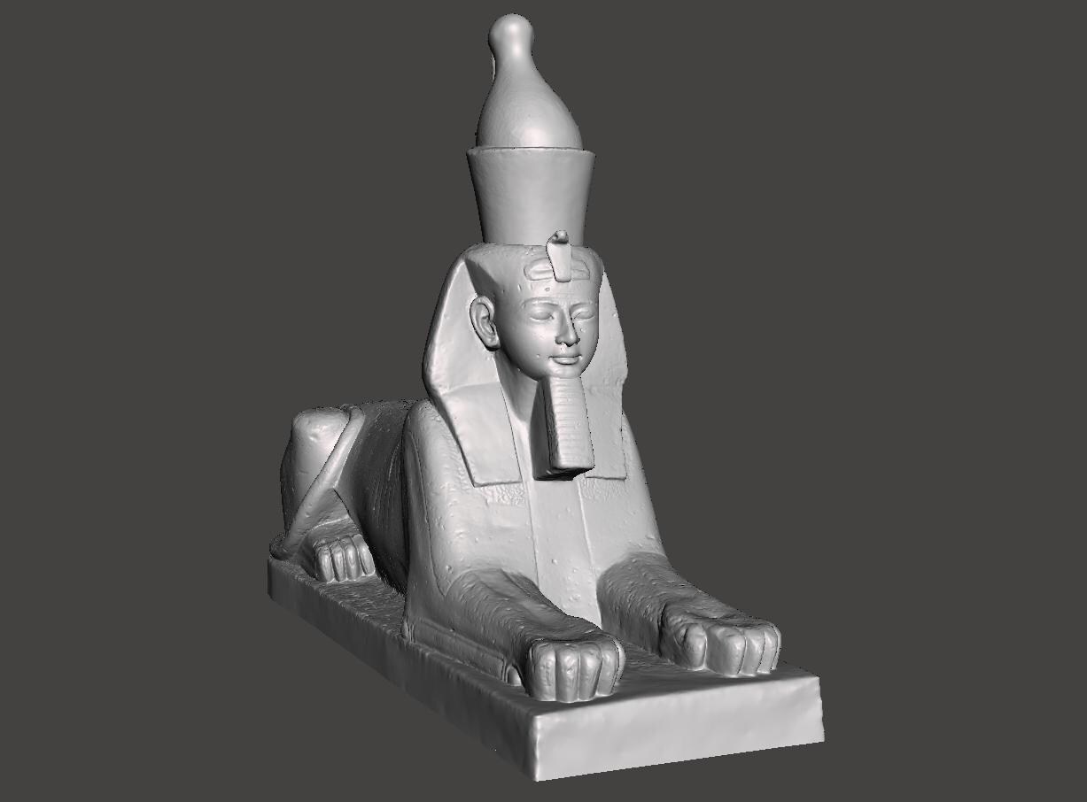 Pharaoh RAMSES III Sphinx Statue 3D Printed Egyptian Replica.