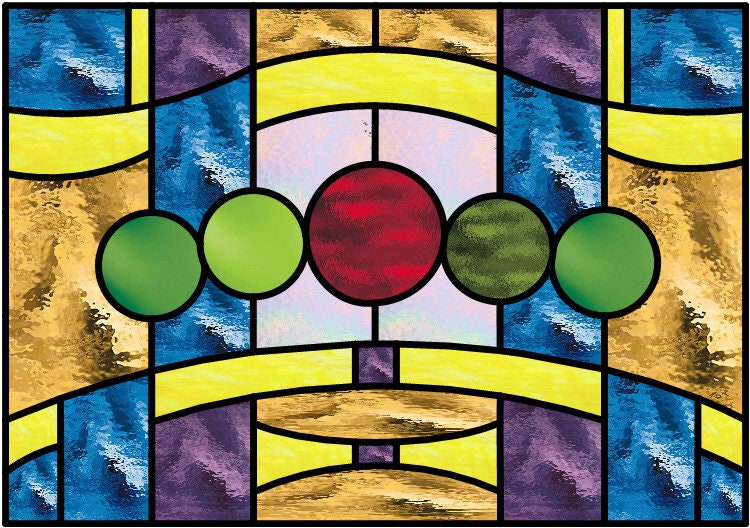 Recycled Wine Bottle Bottoms Stained Glass Panel Pattern Etsy UK