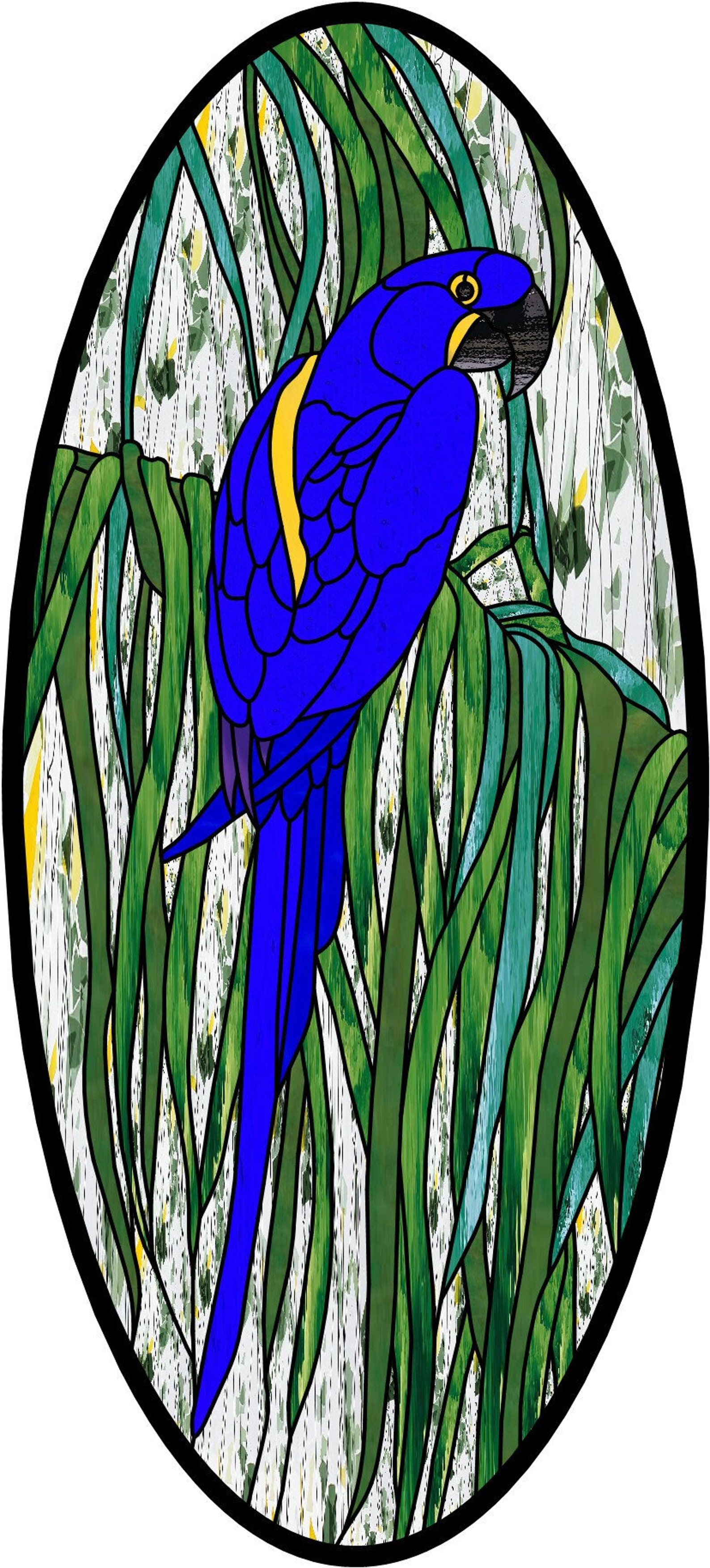 Blue Macaw Amazon Parrot Stained Glass Pattern Design Etsy UK