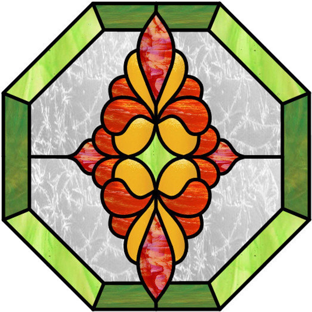 Bliss Bedroom Hexagonal Stained Glass Panel Design Pattern - Etsy