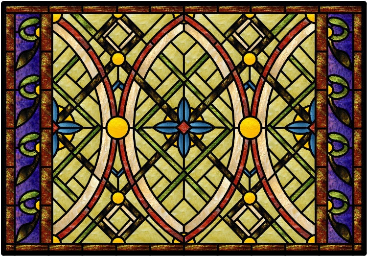 Georgian Style Stained Glass Window Design Pattern - Etsy