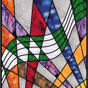 Music Abstract stained glass pattern design