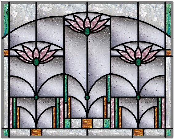 Anderson Lotus Flower Stained Glass Window Pattern Design Download - Etsy
