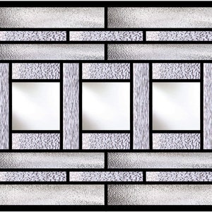 Thomerson Transom clear beveled stained glass pattern design