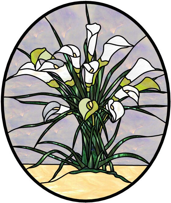 Calla Lilies Stained Glass Pattern for Download Etsy