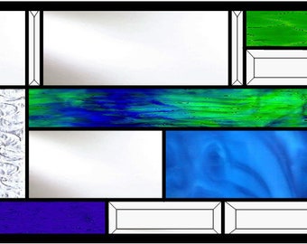 Candis Abstract stained glass transom pattern design