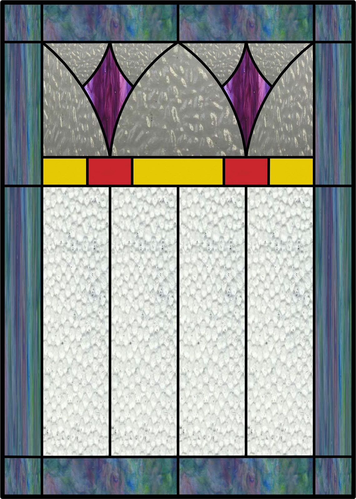 Hutchinson Simple Panel Stained Leaded Glass Panel Pattern Download - Etsy