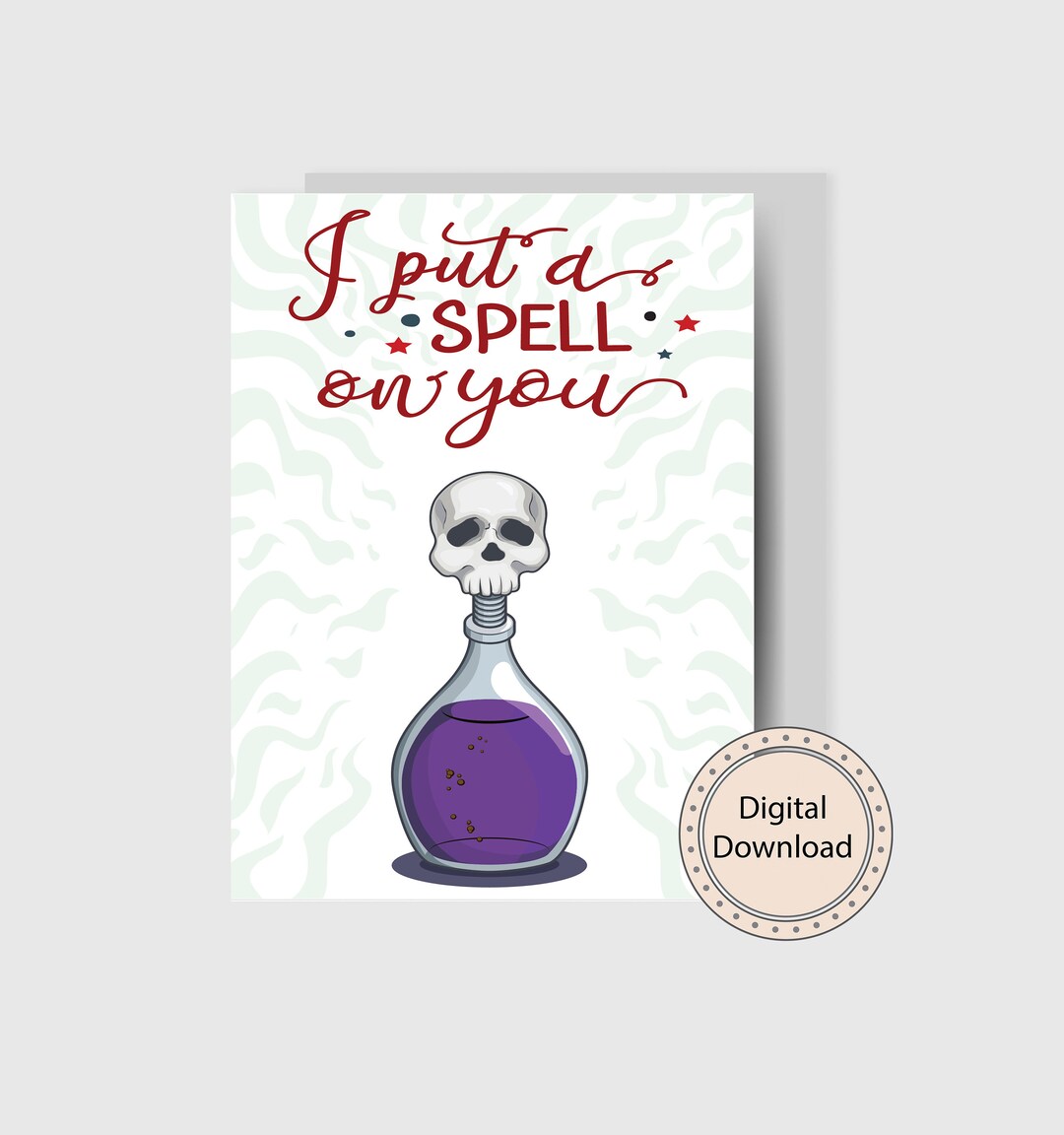 I Put A Spell on You Love Potion Printable Card | Poison Decanter Goth ...