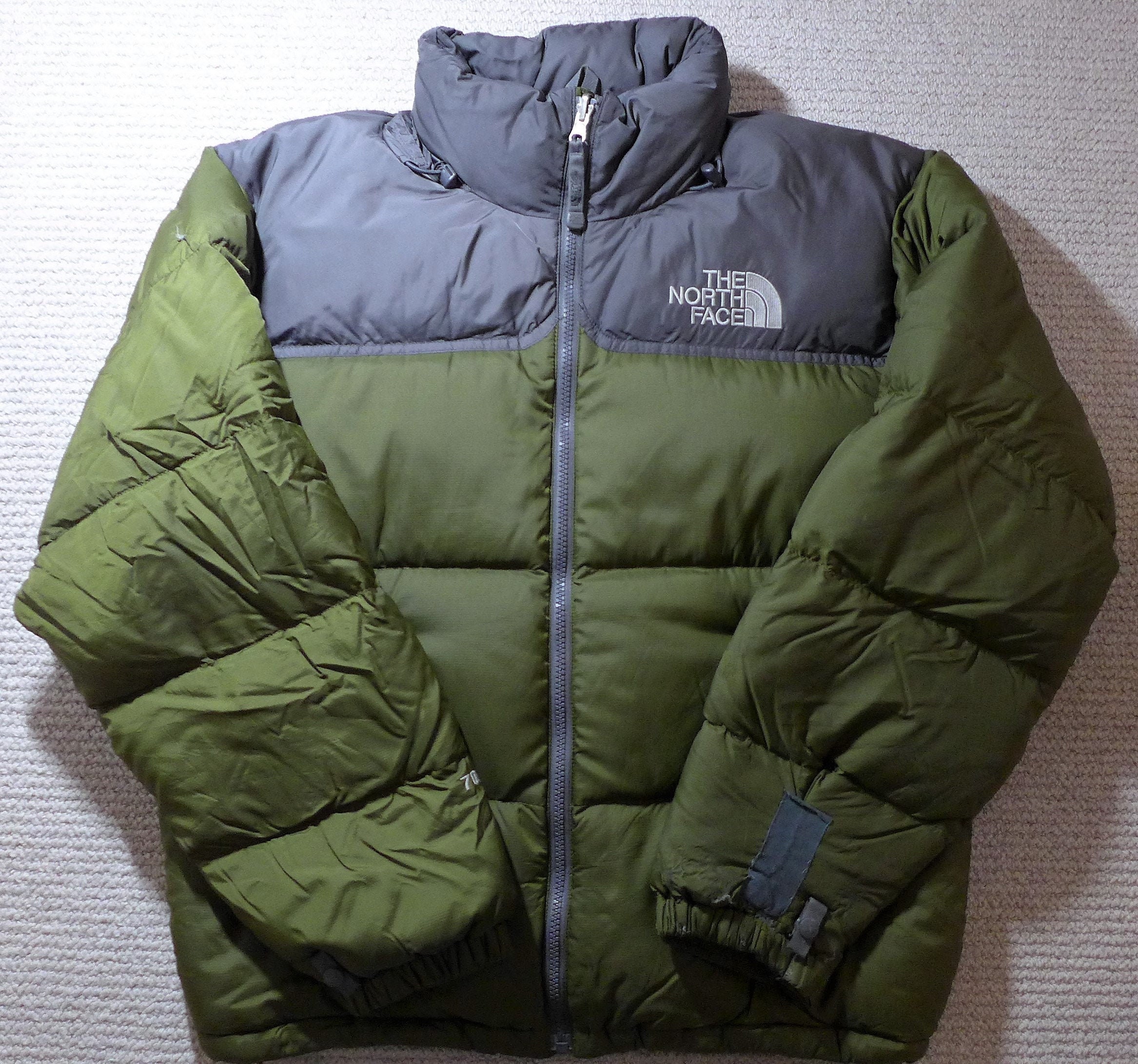 North Face Puffer Jacket in Khaki Green 700 Series Nuptse 1996 | Etsy