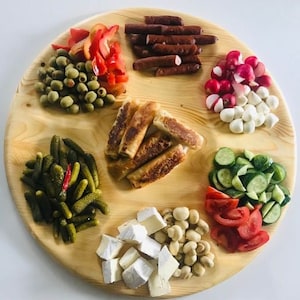 Wooden Serving Board for Foods, Live Edge Charcuterie Board