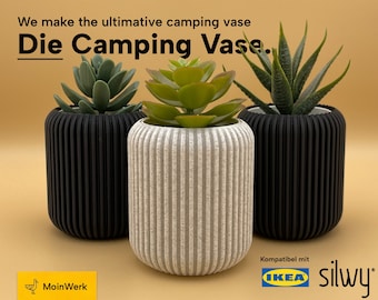 Camping decorative vases - IKEA Fejka & Silwy compatible - magnetic, light and stable