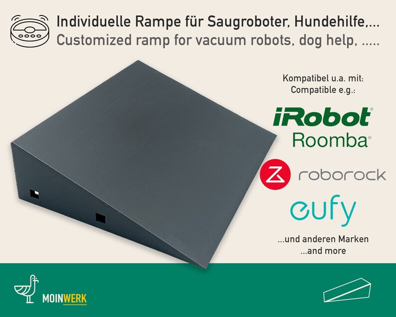 Individuelle Saugroboter Rampe z.B. Roomba, Roborock, Eufy, Samsung, ... zdjęcie 1