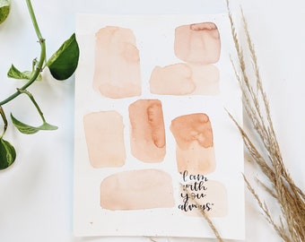 Boho Abstract Watercolor Bible Verse Print: Handlettered Calligraphy Art
