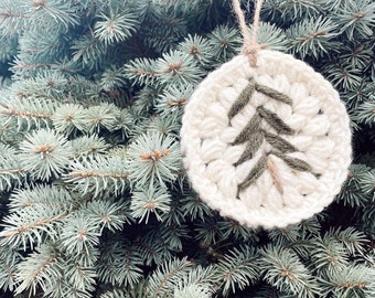 Handmade Crochet Christmas Ornament: Rustic Tree Decoration