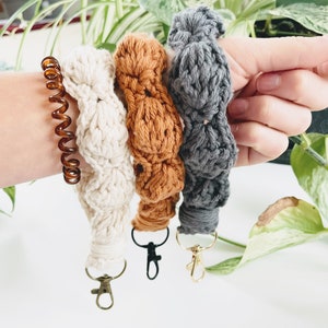 Crocheted Wristlet Keychain: 16 Colors, 7 Clip Options