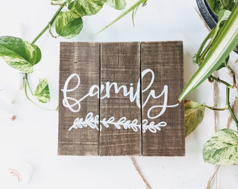 Family sign-family calligraphy- calligraphy artwork-calligraphy on wood-calligraphy sign home-
