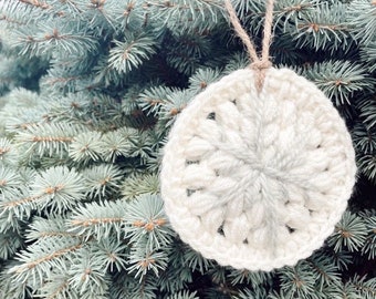 Handmade Crochet Snowflake Ornament: Rustic Christmas Decor
