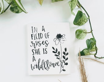 Girls nursery flower and calligraphy decor