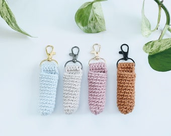 Crochet Lip Balm Holder Keychain: Handmade Chapstick Accessory