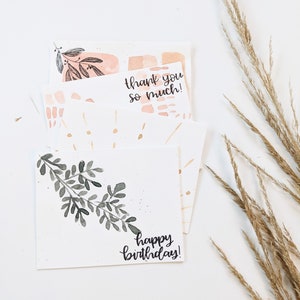 Cartes de voeux - Cartes de voeux bohèmes - Carte de félicitations - Carte de remerciement - Carte de pensée pour vous - Carte de joyeux anniversaire