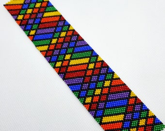 Rainbow Stripes Peyote Bracelet Patterns