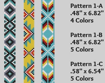 3 Narrow LOOM Bead Bracelet Patterns