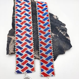 Patriotic Weave Peyote Stitch Bracelet Patterns