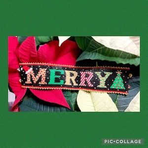 Merry Christmas Peyote Bracelet Pattern