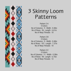 3 Narrow LOOM Beaded Bracelet Patterns