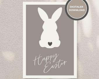 Easter card "Minimalist Easter Bunny" – Simple Easter greeting card to print | Minimalist design | Happy Easter | Digital download