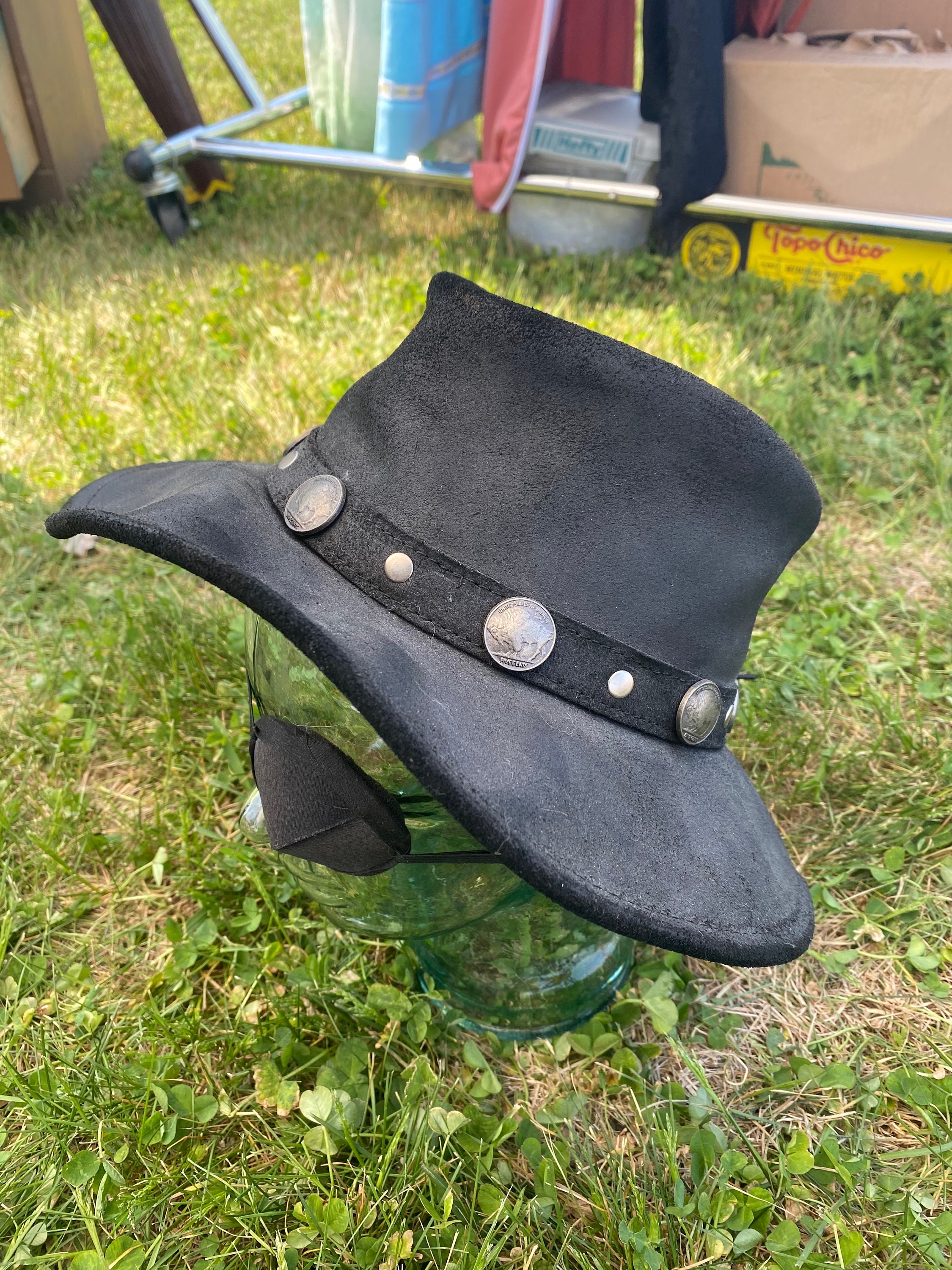 Vintage outback leather hat Etsy