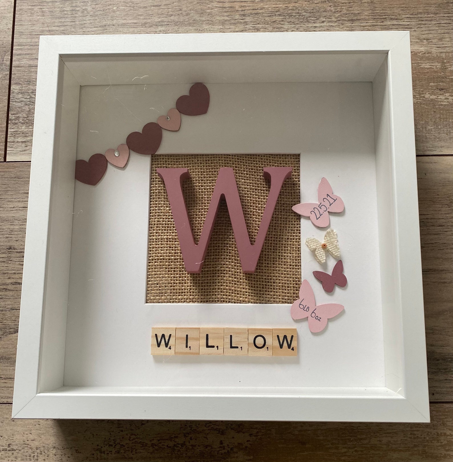 Baby Girl Girl Nursery Frames Initial Frame Name Frames Etsy