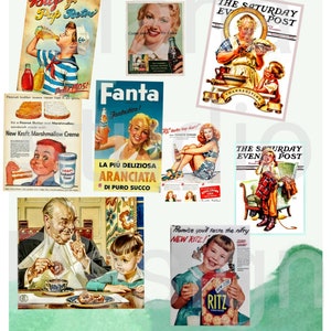 Druckbare Vintage-Anzeigen aus den 1950er Jahren