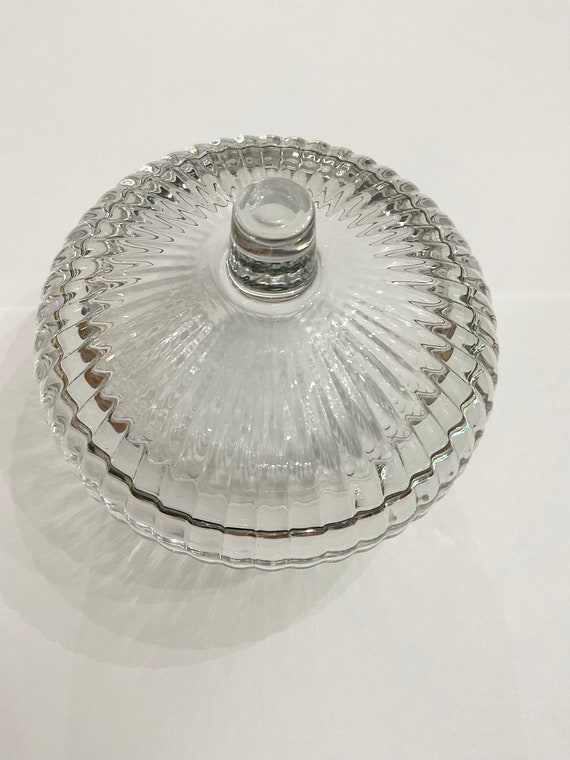 Anchor Hocking USA Made Glass Clear Covered Trinket Dish Etsy