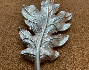 Sterling Silver 925 Vintage Leaf Pin Brooch 27 grams