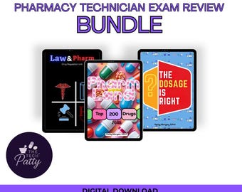 Bundle|Pharmacy Technician Exam Study Guide| Dosage calculations| Federal requirements