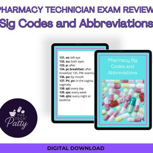 Pharmacy Technician Exam Study Guide PDF | Sig codes and abbreviations