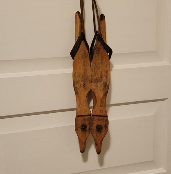 Antique Wood Ice Skates Primitive Ice Skates Wooden Skates Etsy