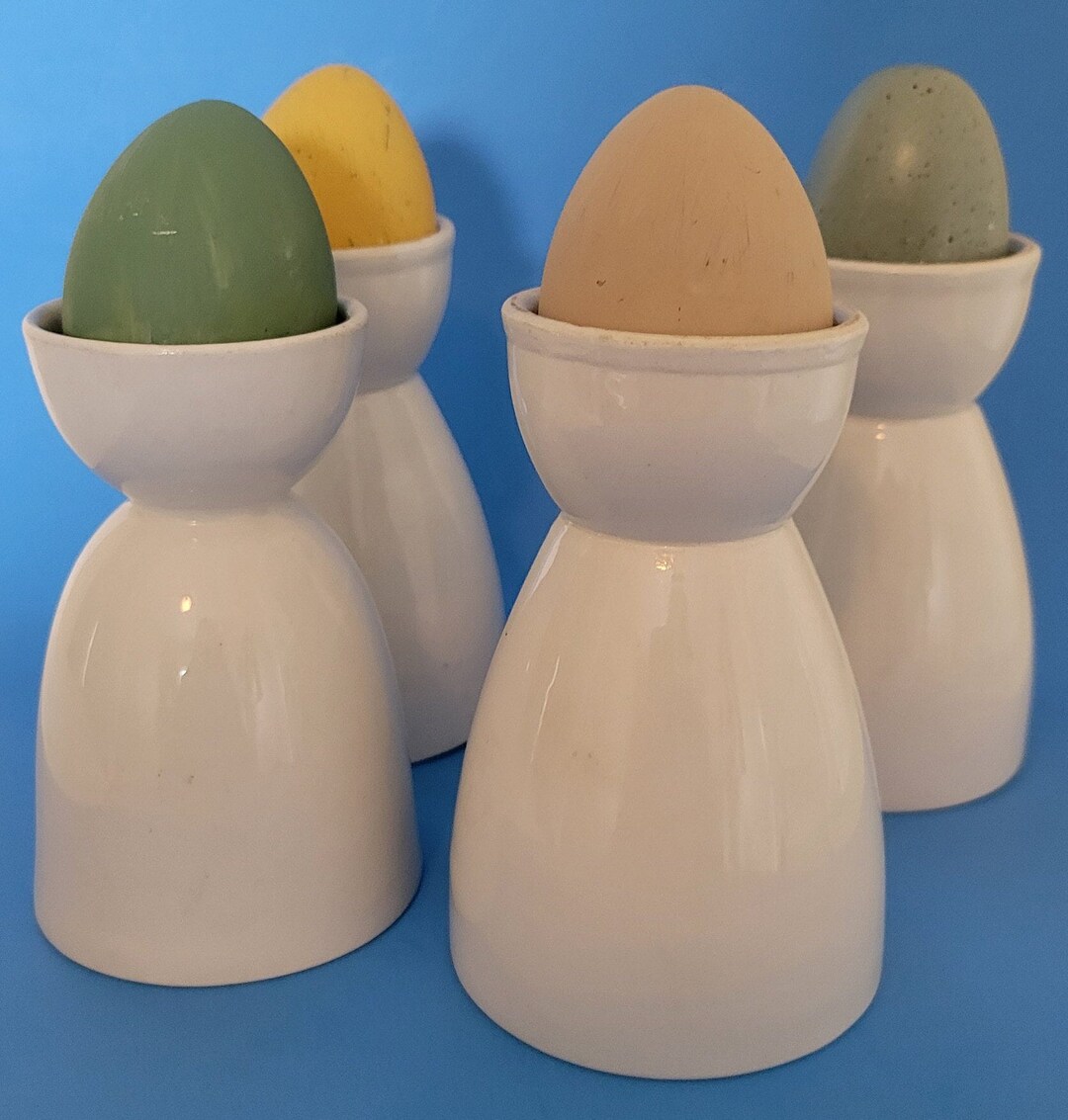 Vintage White Egg Cups Twosided Egg Cups Easter Decoration Etsy