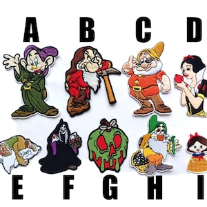 patch Disney karakters Zeven Dwergen opstrijkbare patch ijzeren stoffen zeven dwergen Sneeuwwitje Sneeuwwitje de boze koningin gifappel cartoon